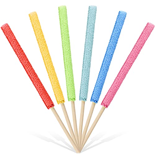 6 Pcs Microfiber Detail Duster Sticks Mini Fan Cleaning Brush