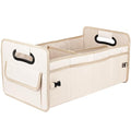 Car Trunk Organizer, Car Organizers and Storage Collapsible Multi Compartment Container Box, Adjustable Car Accessories for SUV Sedan Truck, Standard Size, Beige