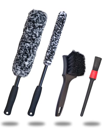 PRO Choice 4 Pack Wheel Cleaning Brush Kit for Tire & Rim Detailing