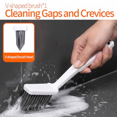 16PCS Crevice Cleaning Brush Set - Multi-Purpose Grout Cleaner Brush for Deep Cleaning Gap, Hard Bristle Scrub Brushes Tools, Cleaning Supplies for Household Use,Window, Kitchen, Bathroom - view 5