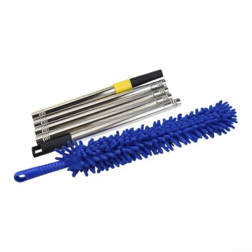 Electrostatic Feather Duster with Extendable Rod - Flexible High-Density Chenille Wand for Ceiling Fans & Blinds - Blue 35cm Head(5) - view 3