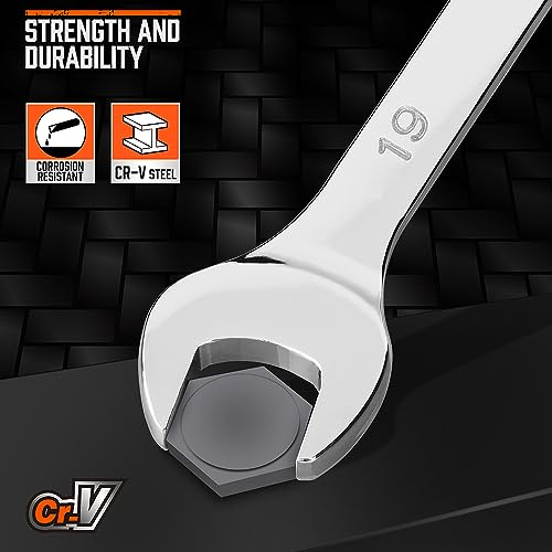 12-Piece Metric Wrench Set | Combination Wrench Set with Organizer | 12 Point | 8mm - 19mm | Chrome Vanadium Steel - view 3