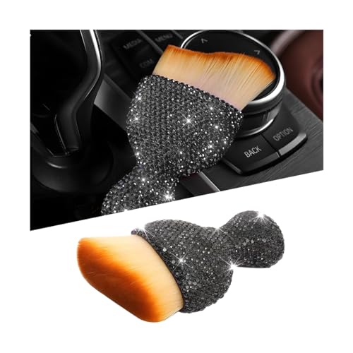 Rhinestone Car Detailing Brush with Soft Bristles, Transparent Gray