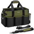 Foldable Cleaning Supply Caddy, Wearable Cleaning Tote with Dividers