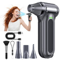 Computer Air Duster for Keyboard & PC, 170,000 RPM Cordless Electric Dust Blower, 4-Speed Brushless Compressed Air Duster for Electronics, Car, Reusable Canned Air Alternative, Gray