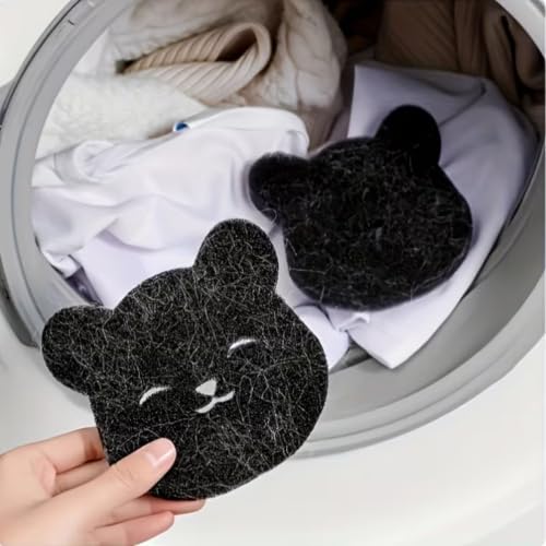 2pcs Laundry Pet Hair Catcher Pads, Cute Cat Shaped Reusable Lint Remover Sponge for Washing Machine, Pet Hair Remover for Laundry, Clothes, Bedding & Towels - view 3
