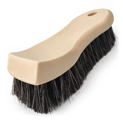 Long Bristle Horse Hair Brush for Leather Car Interiors, Brown