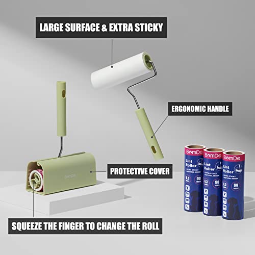 Extra Sticky Large Surface Lint Roller, 6.3''Wide Roller for Pet Hair - view 3