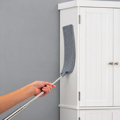 Retractable Gap Dust Cleaner with Extension Pole, Cleaning Tools with 3 Microfiber Dusting Cloths, Extendable Long Handle Duster for Cleaning Under Refrigerator Furniture Appliance - view 3
