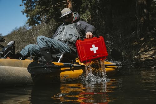 908 Waterproof First Aid Box Empty – Durable, Medical First Aid Organizer Case, IP67-Rated, Dustproof, Impact-Resistant, and Floats (9.5" x 7.5" x 7.5") – Red - view 7