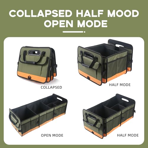 Trunk Organizer for Suv, Sturdy Storage Organization with Non-Slip Bottom Strips, 95L Large Capacity Cargo Organizer for Car, Truck, Sedan, Waterproof Portable Car Organizers for Women Men(Green) - view 5