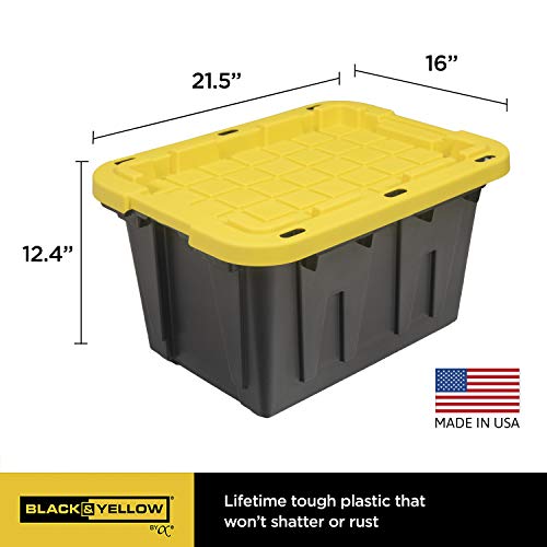 Heavy Duty 12-Gallon Stackable Plastic Storage Bins with Lids, 4 Pack - view 2