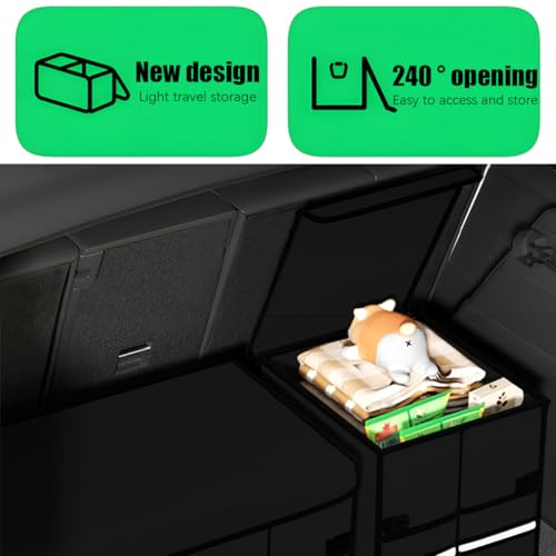 Car Trunk Organizer with Lid Collapsible Oxford Cloth Black - view 6