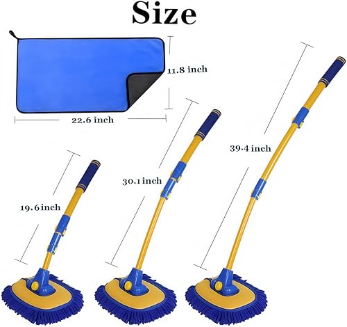 Car Wash Brush with Long Handle, Cleaning Mop Car Wash Kit,Blue - view 2