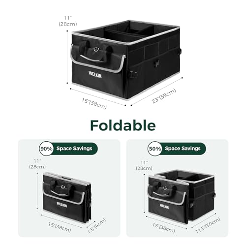 15GAL/60L Car Trunk Organizer with Lid & Dividers, Foldable - view 2