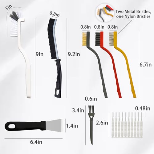 20-Piece Crevice Cleaning Brush Set - Multifunctional Kit with Precision Brushes, Scraper&Shower Cleaner Brush for Car, Kitchen, Bathroom, Grout, Sink, Cup, Teapot, Bottle, Blender, Corners &More - view 2