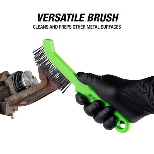 25435 Brake Caliper Steel Wire Brush, Wire Brushes for Cleaning Rust, Angled Slim Design for Tight Areas, Molded Handle Grip - view 6