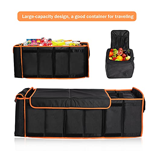 Large Trunk Organizer with Cooler, 3 Compartments SUV Cargo Organizer, Portable Trunk Organizer for suv,car,truck,rv,jeep(black) - view 6