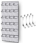Over The Door Shoe Organizer 24 Large Mesh Pockets, White
