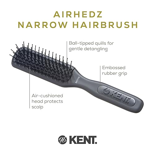 AH11G Airhedz Pro Narrow Pin Hair Brush, Fine Pin Detangler Brush Ideal for Taming and Straightening Non-Scratch for Pain-Free Detangling - view 4