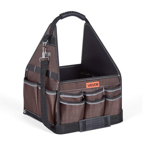 Tool Bag, 13 Inch, 45-Pocket Open Top Tool Tote, Electrical Maintenance Toolbox Organizer Storage with Handle, Adjustable Shoulder Strap, Portable Toolbag, for Professionals DIY & Jobsite Use