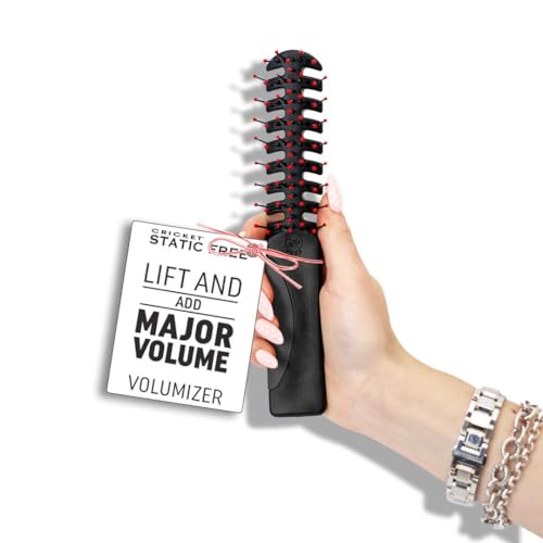 Static Free Volumizer Hair Brush - Blow Drying, Styling, and Detangling All Hair Types, Long, Short, Thick, Thin, Curly, Straight, and Wavy (Black)