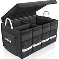 Trunk Organizer with Sturdy Hard Lid, Large, Black