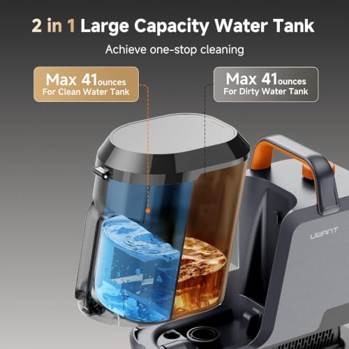 Carpet Cleaning Machine with Steam&Hot&Cold Water Modes, 18KPa Powerful Suction, Upholstery Cleaner with OXY Solution, Carpet Steam Cleaner for Carpet, Sofa & Pet Bed, Set of 1 - view 6