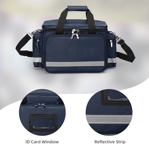 Medical Bag Empty First Aid Bag Emergency Responder Bag Professional First Aid Kits Storage with Inner Dividers and No-Scratch Bottom,Trauma Bag for Home Health - view 4