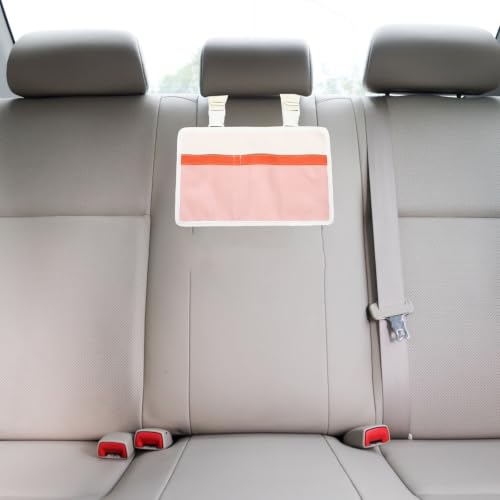 PU Pink Seat Back Organizer Bag with Two Pockets and Adjustable Hooks - view 5