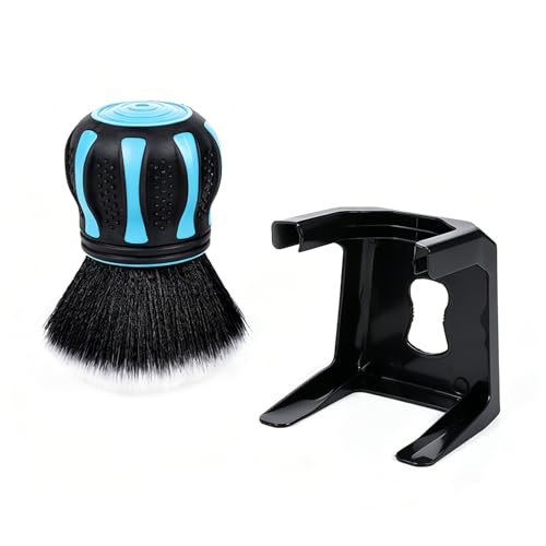 Car Detailing Brush, Ultra-soft Microfiber Bristles Brush with Storage Rack, Non-slip Ball-shaped Handle Cleaning Tool, Interior Gap Cleaner for Car & Home & Office (Blue)