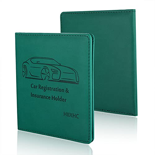 Car Registration and Insurance Holder, 5.5 x 5 Inch PU Leather Vehicle Glove Box Organizer Wallet Case Organizer for Insurance Card, Driver License, Essential Document, Paperwork - view 2