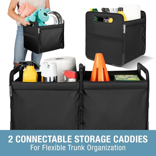 Double Trunk Caddy, 46L Trunk Storage Totes, Midnight Black - view 3