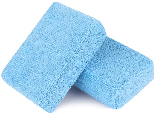 Microfiber Applicator Pads-2 Pack, Car Wash Sponge, Blue