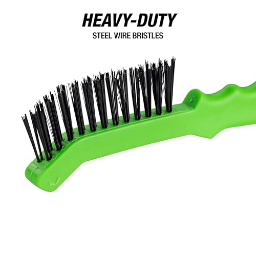 25435 Brake Caliper Steel Wire Brush, Wire Brushes for Cleaning Rust, Angled Slim Design for Tight Areas, Molded Handle Grip - view 2
