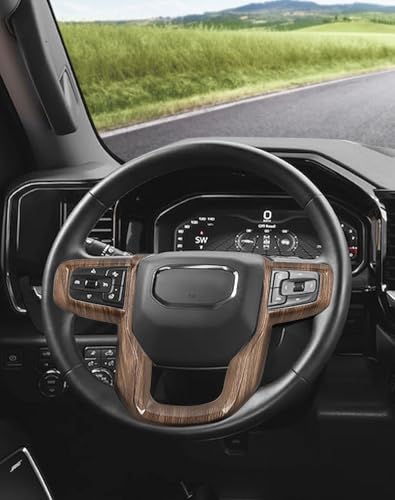 Wood Grain Steering Wheel Panel Trim Cover fit for GMC-Sierra 1500 2019-2025 & GMC-Sierra 2500HD/3500HD 2020-2024, for GMC-Yukon 2021-2024 - view 7