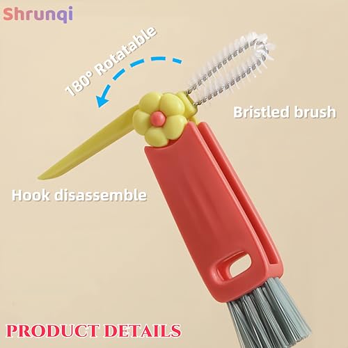 3 in 1 Bottle Cleaning Brush Set, Multifunction Silicone Cup Lid Gap Cleaner, Home Kitchen Crevice Cleaning Tools, Cute Colorful Rabbit，3 Pcs - view 4