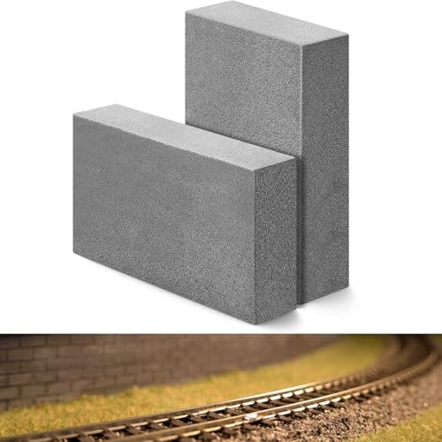 2 Pack HO Track Cleaner Block Model Train,3.2" X 2"x 0.8",Gray