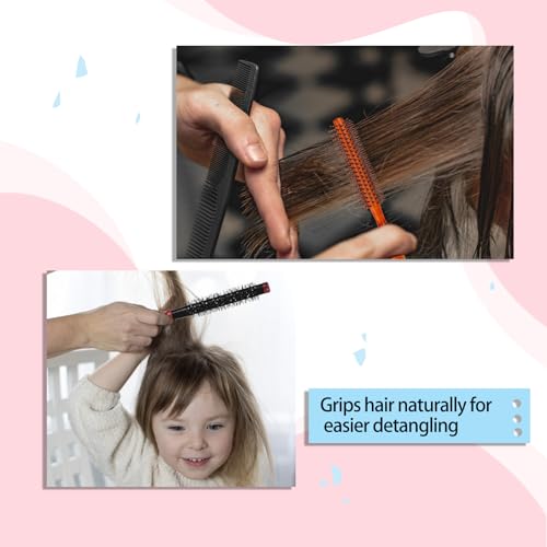 Mini Quiff Roller Brushes, 2 PCS Portable Curling Brushes with Wooden Handle and Nylon Bristles for Blow Drying, Styling Short or Thin Hair - view 4