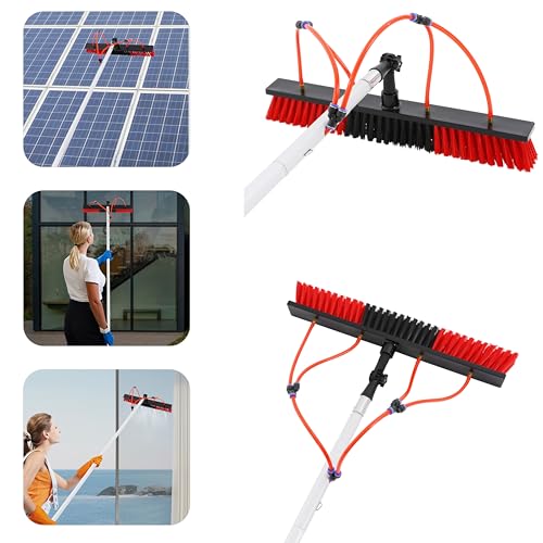 30 FT Telescopic Water Fed Pole and Long Brush w/65 ft Water Hose, Cleaning System for Tall Window Glass Door Car Solar Panel, Washing Equipment Tool Extension Pole Water Spray Washer - view 3