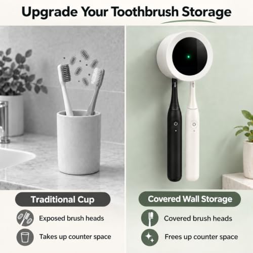 Upgraded Rechargeable Toothbrush Holder, Wall Mounted Brush Cleaner - view 2