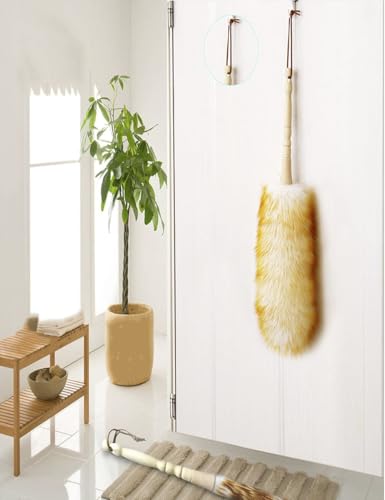J&A Lambswool Dusters with Solid Wooden Handle, Flexible Head, Anti-Static, Comfortable Grips 17.8 inchs Long Feather Duster for Office, Home and Car etc. - view 5
