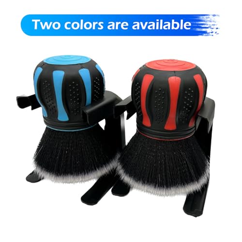 Car Detailing Brush, Ultra Soft Tire Shine Brush with Storage Rack, Interior Cleaning Tool, Universal Beauty Tools for Most Cars (Blue) - view 4