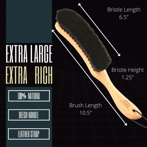 Clothes Brush, Horse Hair Bristle, Cowboy Hat Brush, Suit Lint Brush, Wool, Cashmere, Velvet, Suede, Fabric Brush, Furniture Pet Hair Brush, Long Beech Wood Handle - view 3