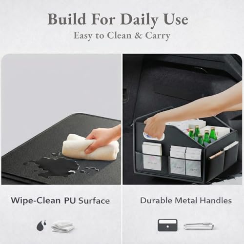 Car Storage Organizer Car Caddy Compact PU Leather Multipurpose Bin for Trunk, Front Seat, Back Seat & Car Floor - view 4