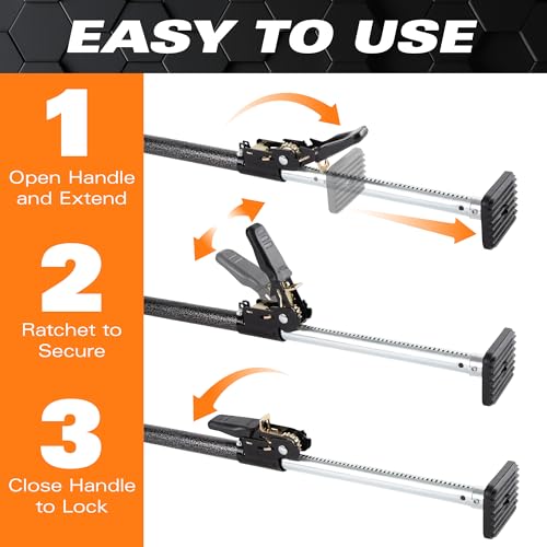 Extended Ratcheting Cargo Bar - Adjustable 44 to 74 Inches, Secure Storage for SUVs, Full Sized Trucks, and Trunks - view 4
