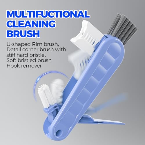 6 Pack 4 in 1 Cup Lid Cleaning Brush 3 Straws Bottle Brush,Carrot - view 3