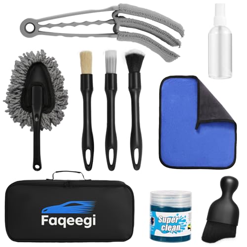 10-Piece Car Interior Cleaning Kit Boar Hair Vent Detailing Set