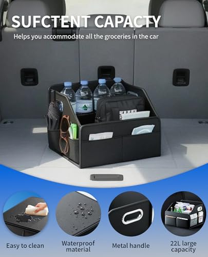 Car Storage Organizer Foldable PU Leather Front Seat Caddy - view 5