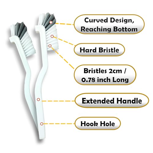 Crevice Cleaning Brush Set, Multi-Purpose Hard Bristle Brushes - view 3